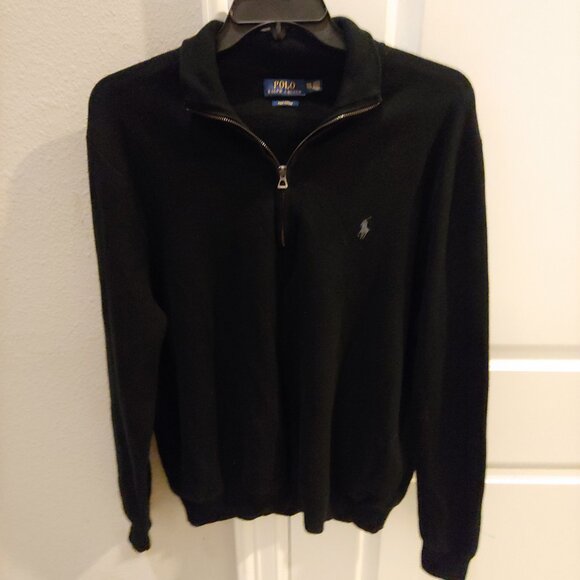 Ralph Lauren Polo Mens black Pullover Quarter Zip Mock Collar XXL TTG - Picture 1 of 6